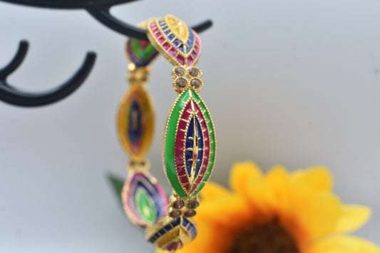 Gold Plated Meenakari Multicolor Bangles Bracelet set for girls & women | Pack of 2 bangle