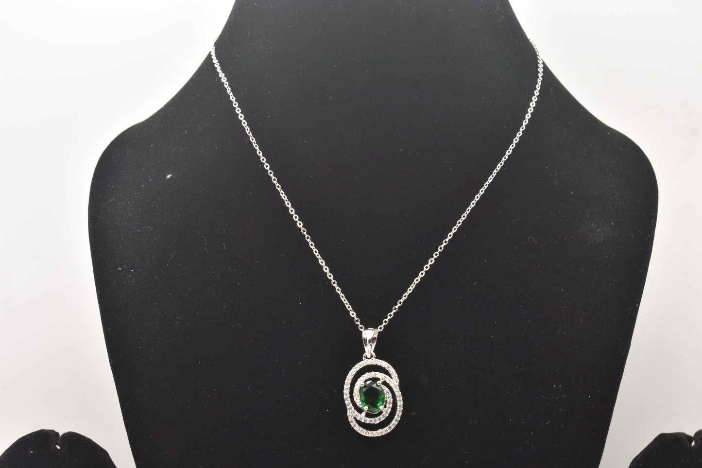 Monalisa Spiral AD Pendant Silver Color Chain