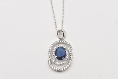 Monalisa Spiral AD Pendant Silver Color Chain