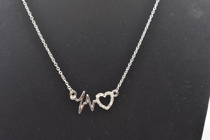 Heart Shaped Pendant Silver Color Chain