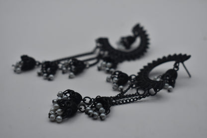 Black Jhumka Style Earrings