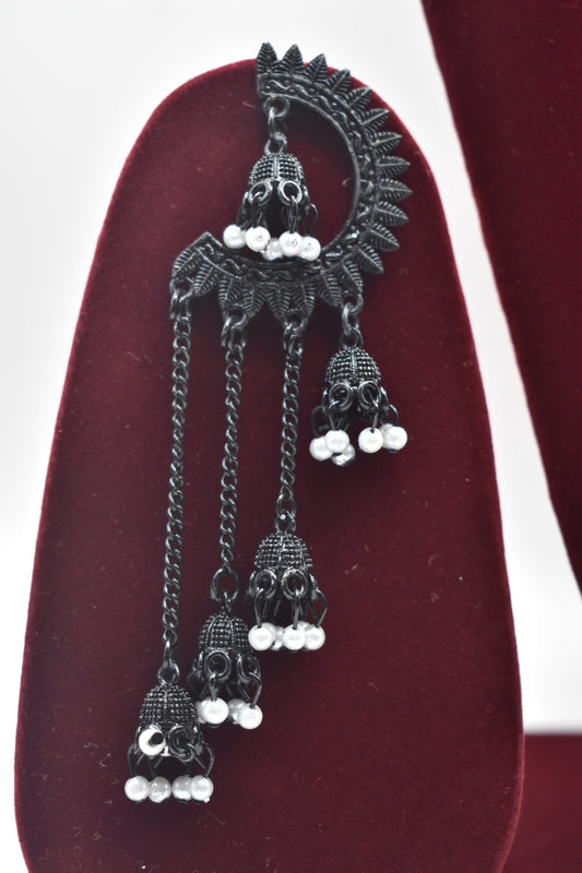 Black Jhumka Style Earrings