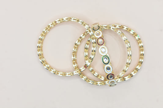 Meenakari Gold-Tone Bangles for Women