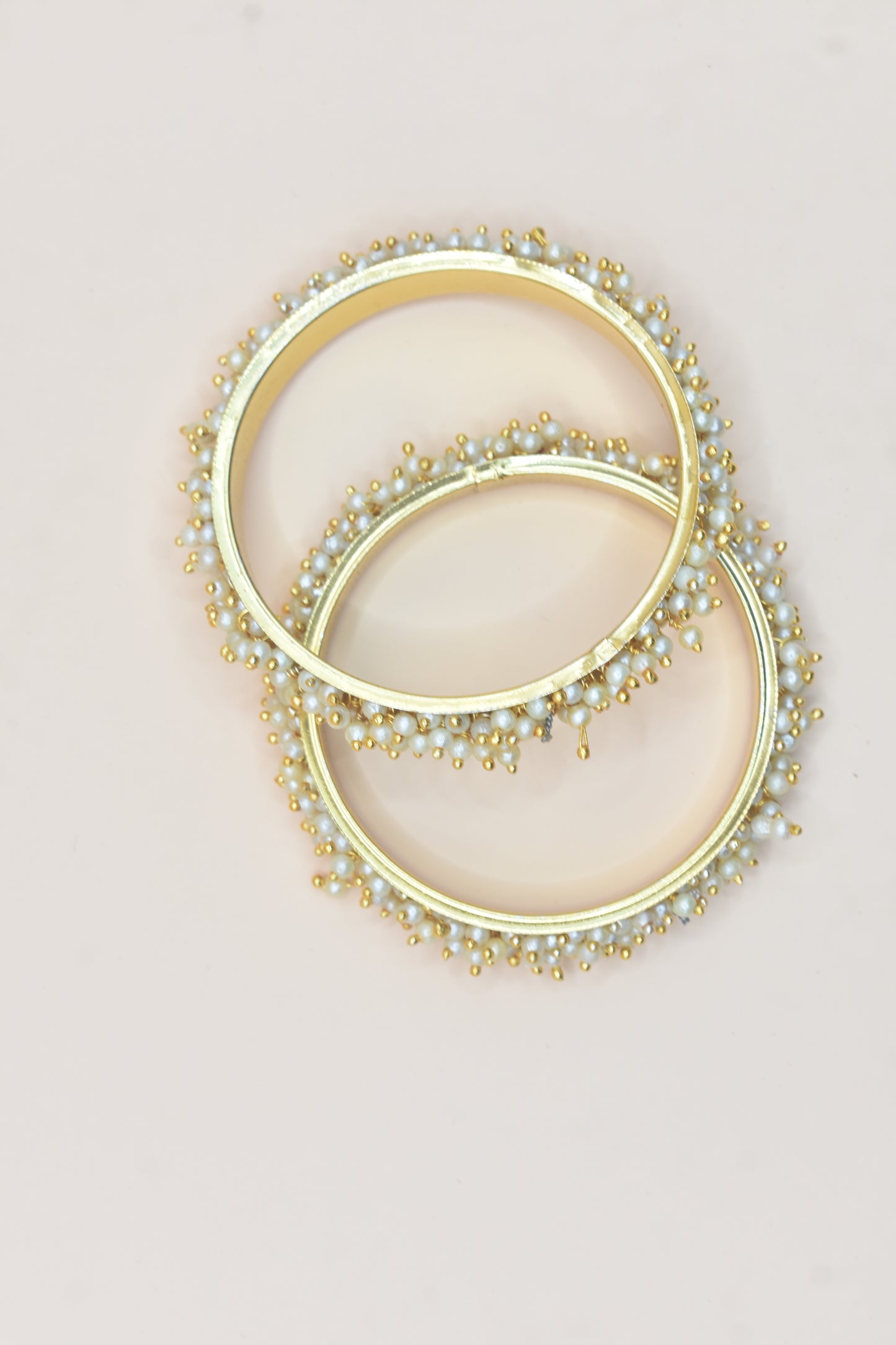 Clustered Bangle Set Gold-Tone Faux Pearl for Women