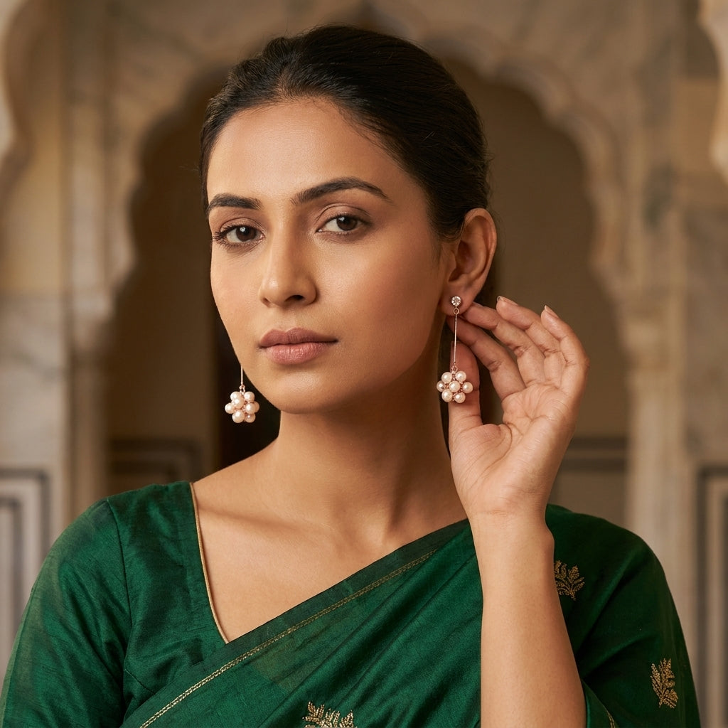 Faux Pearl Drop Earrings for Women
