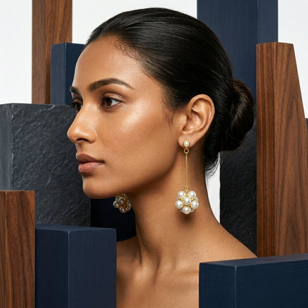 Faux Pearl Drop Earrings for Women