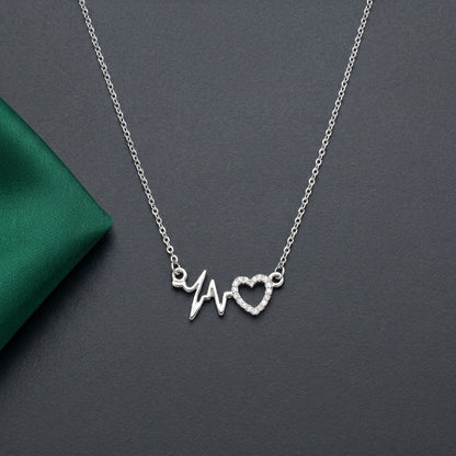 Heart Shaped Pendant Silver Color Chain