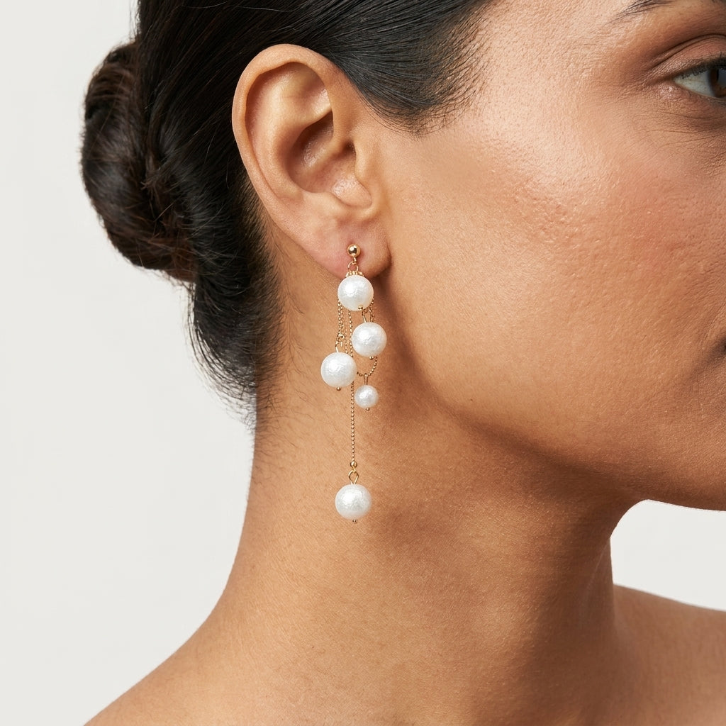 Light Weight Western Pearls Earrings