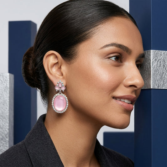 Pink Monalisa Studded Earring
