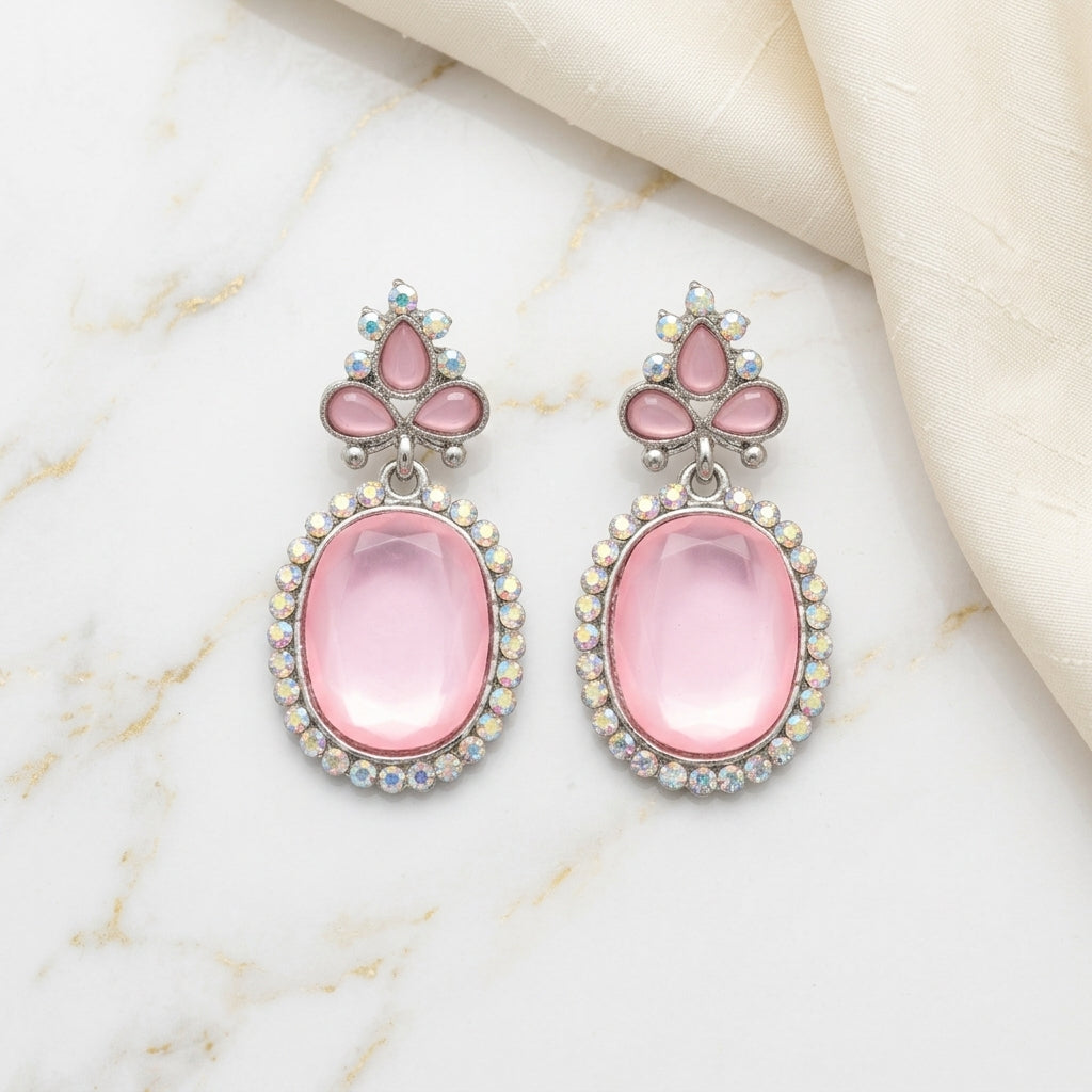 Pink Monalisa Studded Earring