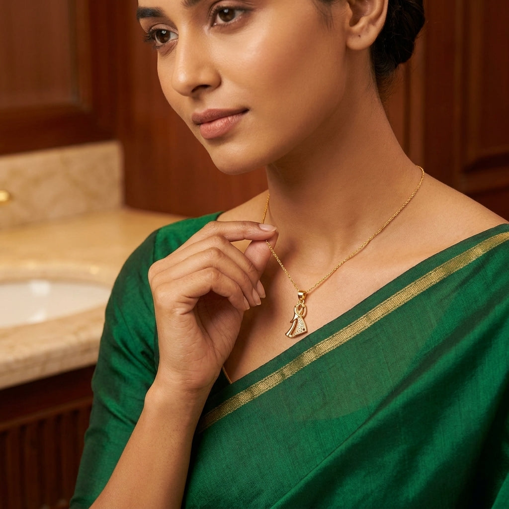 Couple Pendant in gold colour for Women