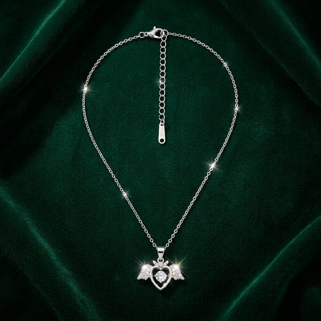 Angel Wings Heart Pendant for Women