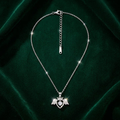 Angel Wings Heart Pendant for Women