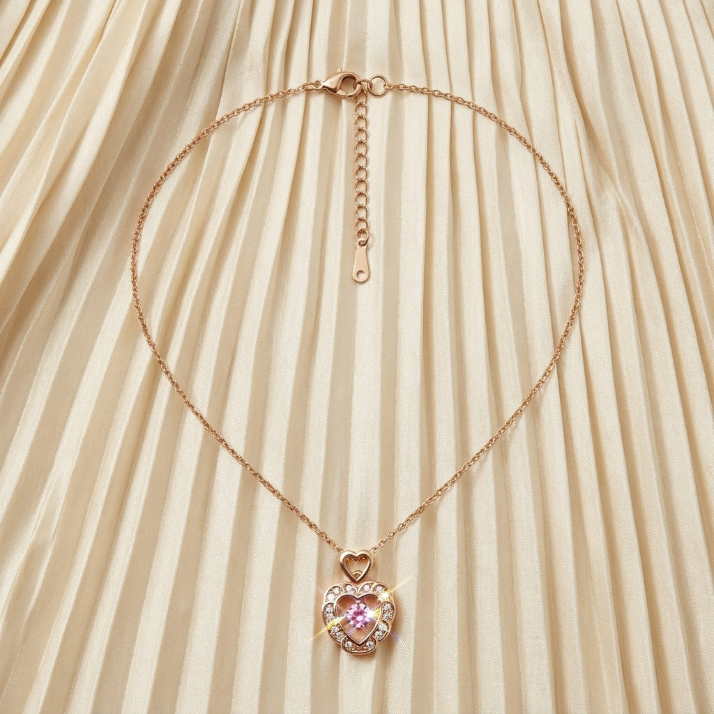 Rose Gold Heart Pendant for Women