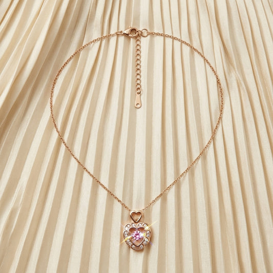 Rose Gold Heart Pendant for Women