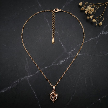 Rose Gold Dolphins Pendant Necklace for Women
