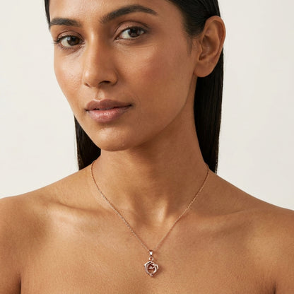 Rose Gold Dolphins Pendant Necklace for Women