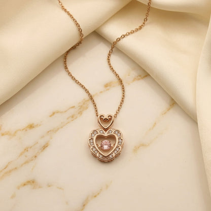Rose Gold Heart Pendant for Women