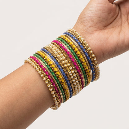 Vibrant Multicolor Bangles Gold-Tone for Women