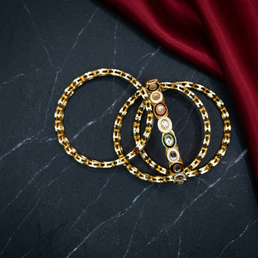 Meenakari Gold-Tone Bangles for Women
