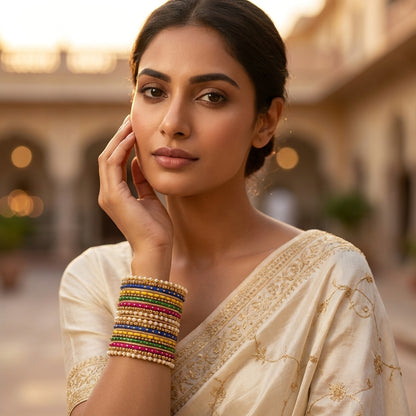 Vibrant Multicolor Bangles Gold-Tone for Women
