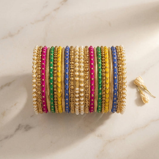 Vibrant Multicolor Bangles Gold-Tone for Women