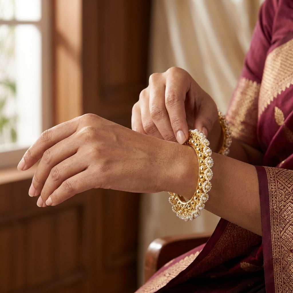 Traditional Gold-Tone Bangles for Women