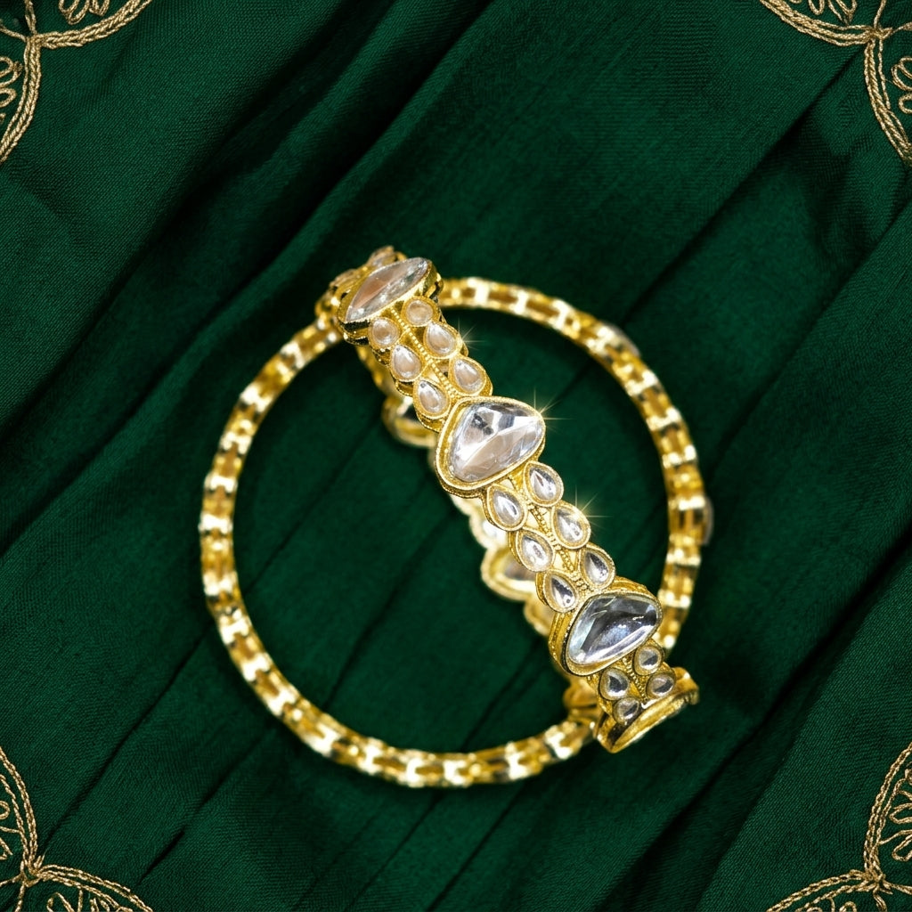 Kundan Bangle Set Gold-Tone for Women
