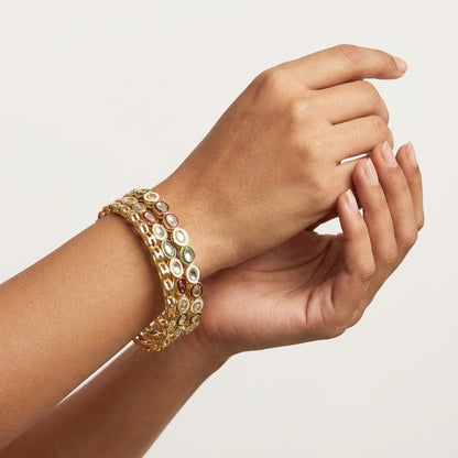 Meenakari Gold-Tone Bangles for Women