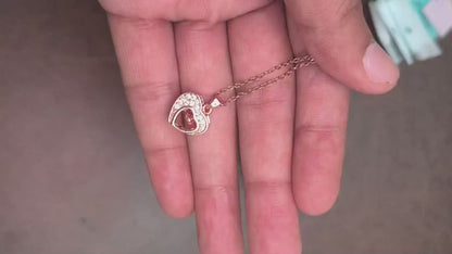 Kanak Shree Rose Pink Heart Pendant Gold-plated for Women