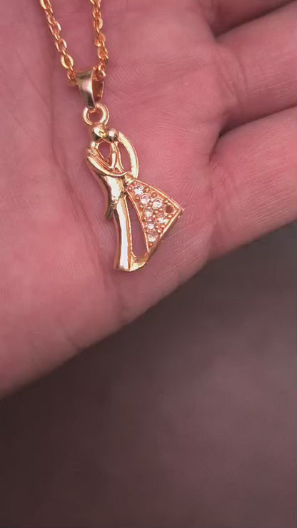 Couple Pendant in gold colour for Women